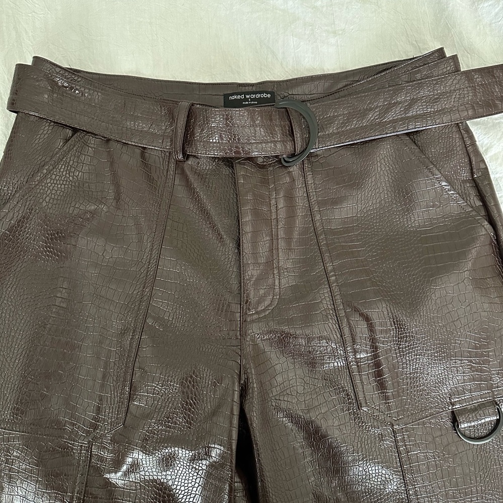 Naked Wardrobe “The Croc Wide-Leg Pant”.